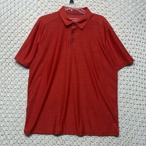 Tommy Bahama Polo Shirt Mens Sz L Red Pullover Golf Islandzone  Logo